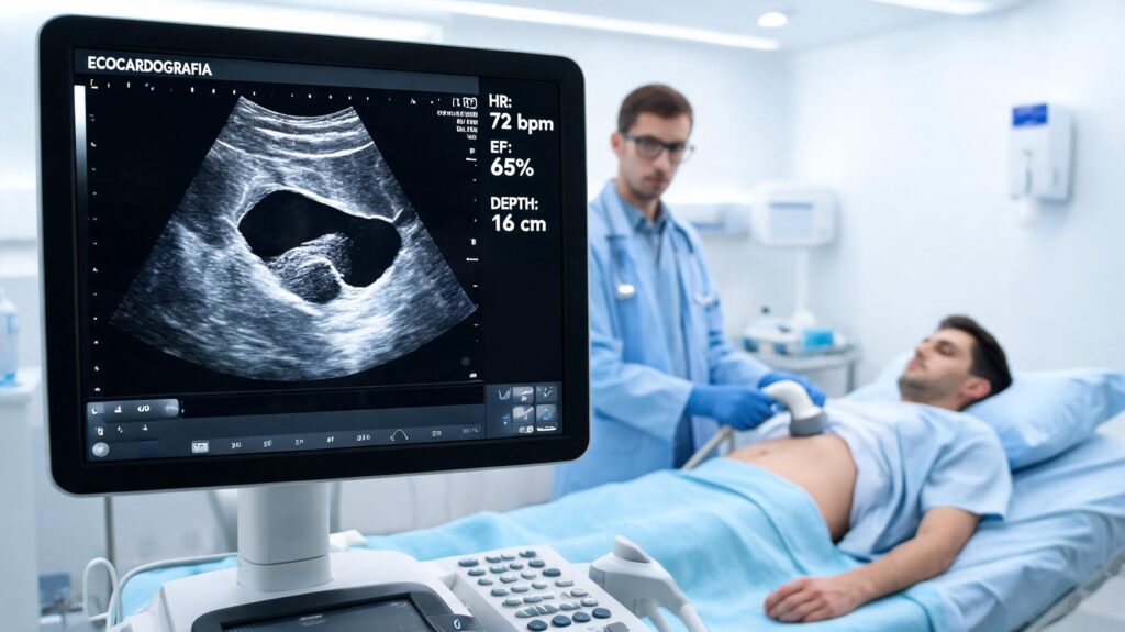 Esame ecocardiografico di controllo per la valutazione della funzionalità cardiaca durante l'estate.